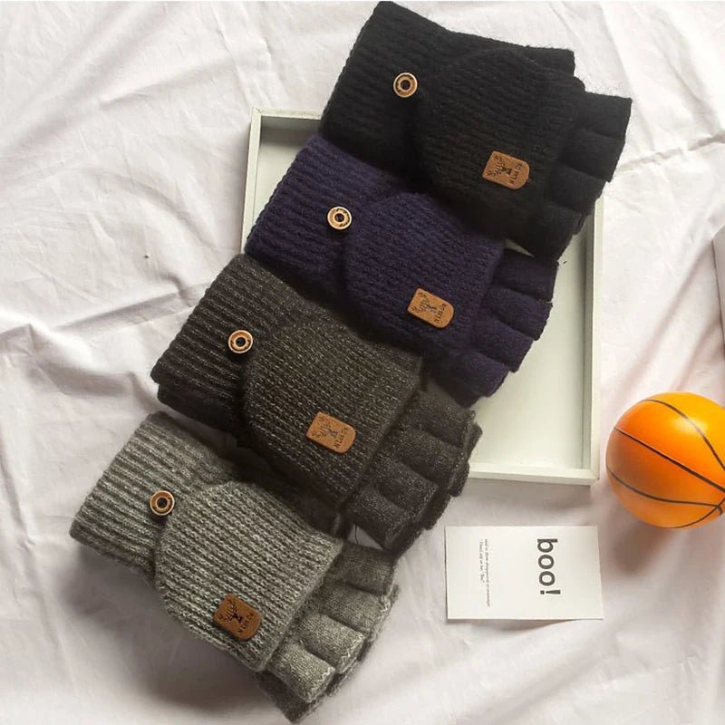 WARMTOUCH – Winter Half-Finger Gloves with Touchscreen Function & Soft Knit Design
