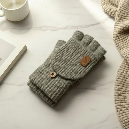 WARMTOUCH – Winter Half-Finger Gloves with Touchscreen Function & Soft Knit Design