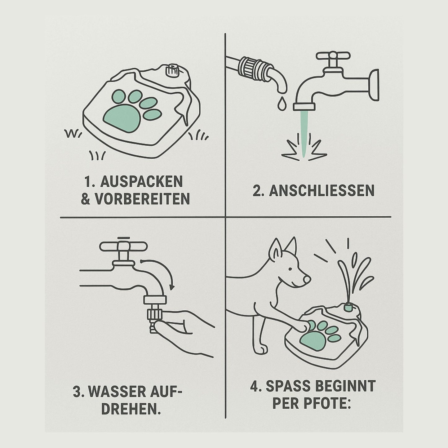 Water Fountain with Paw - Fountain for Dogs
