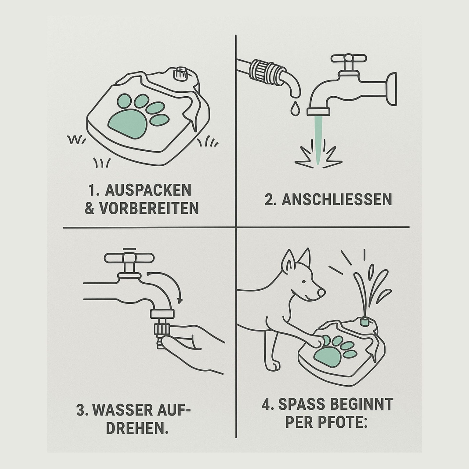Water Fountain with Paw - Fountain for Dogs