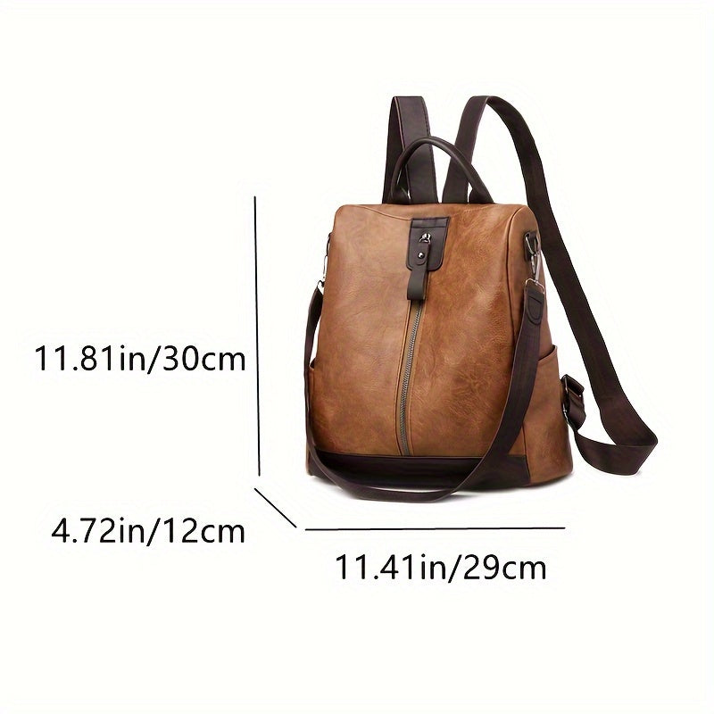 Women's Backpack in Vegan PU Leather with a Safe Design