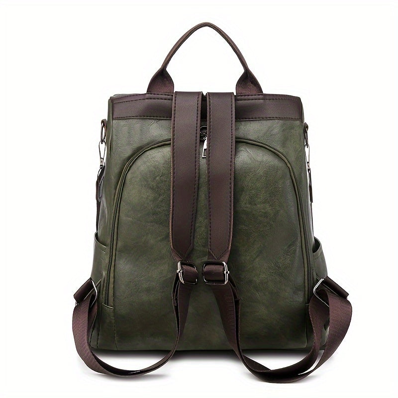 Women's Backpack in Vegan PU Leather with a Safe Design