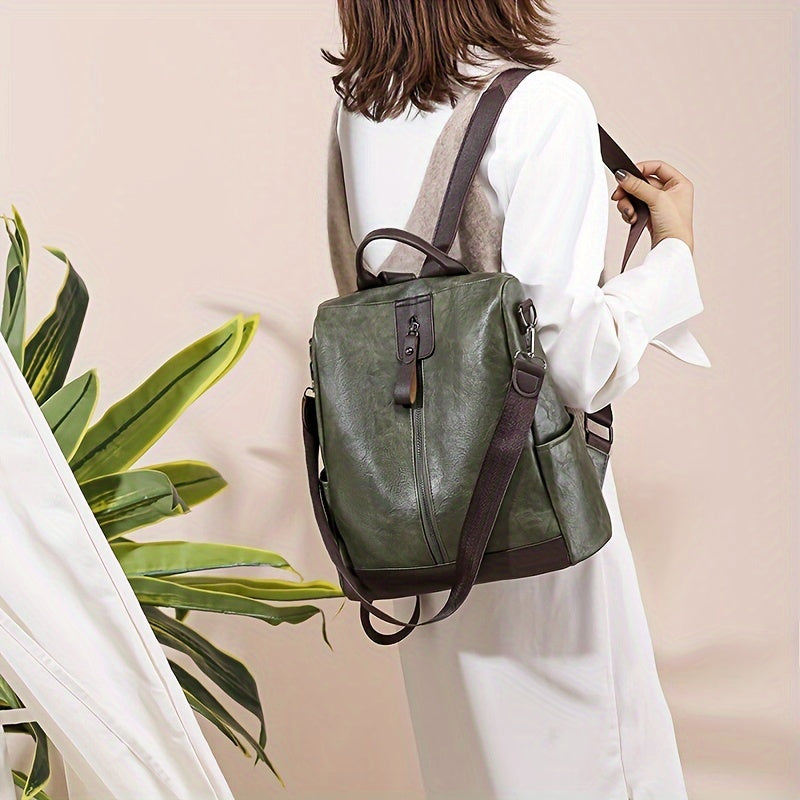 Women's Backpack in Vegan PU Leather with a Safe Design