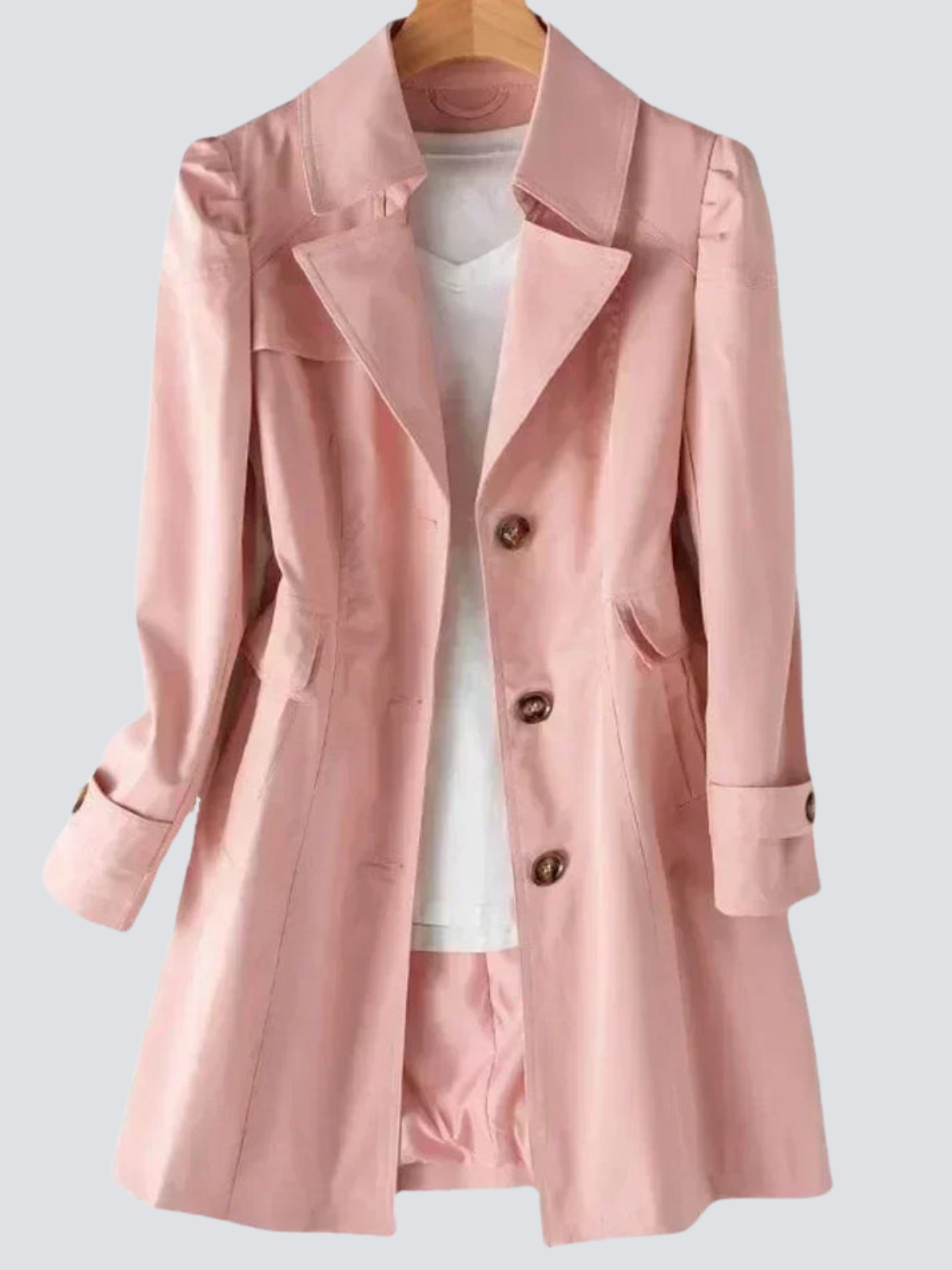 Beige trenchcoat til kvinder med moderne design