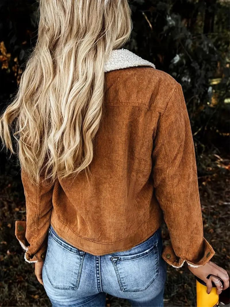 Women's Buttoned Winter Jacket with High Collar