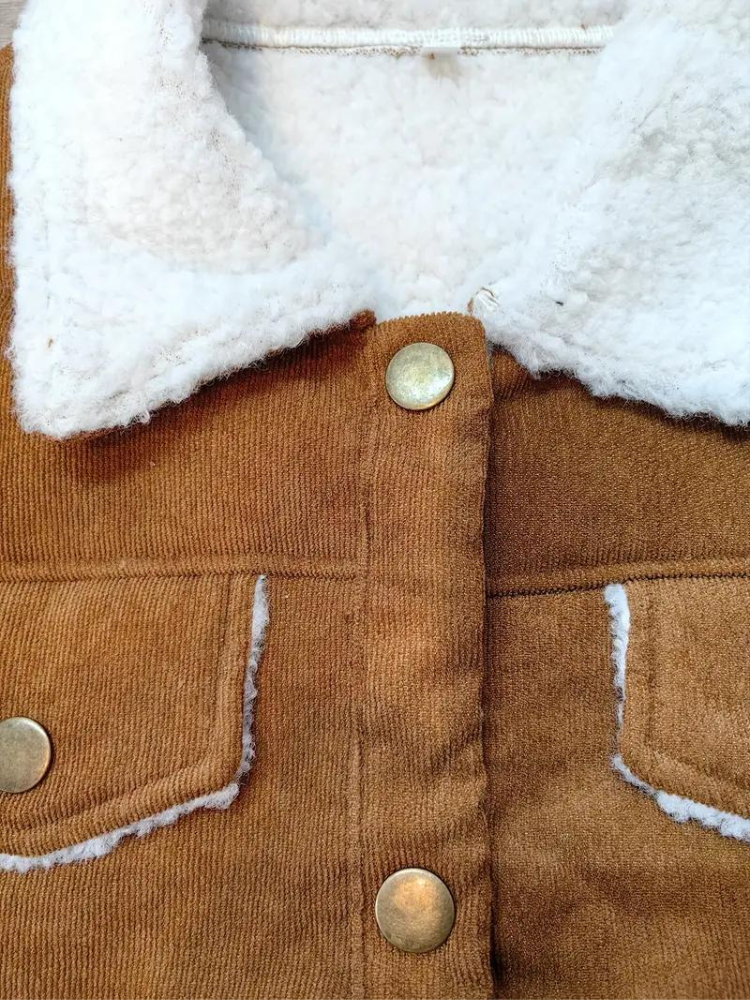 Women's Buttoned Winter Jacket with High Collar