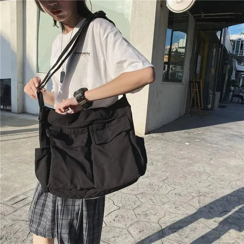 Women's Canvas Shoulder Bag – Vintage and Spacious