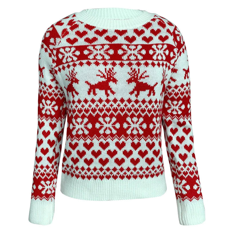 Sød vintersweater med julemotiv til kvinder