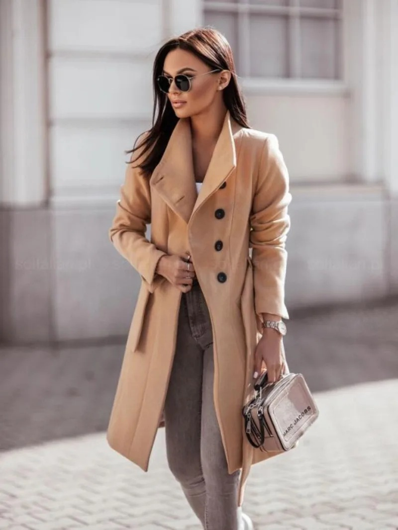 Women's Elegant, Slim-Fit Trench Coat - Autumn Collection