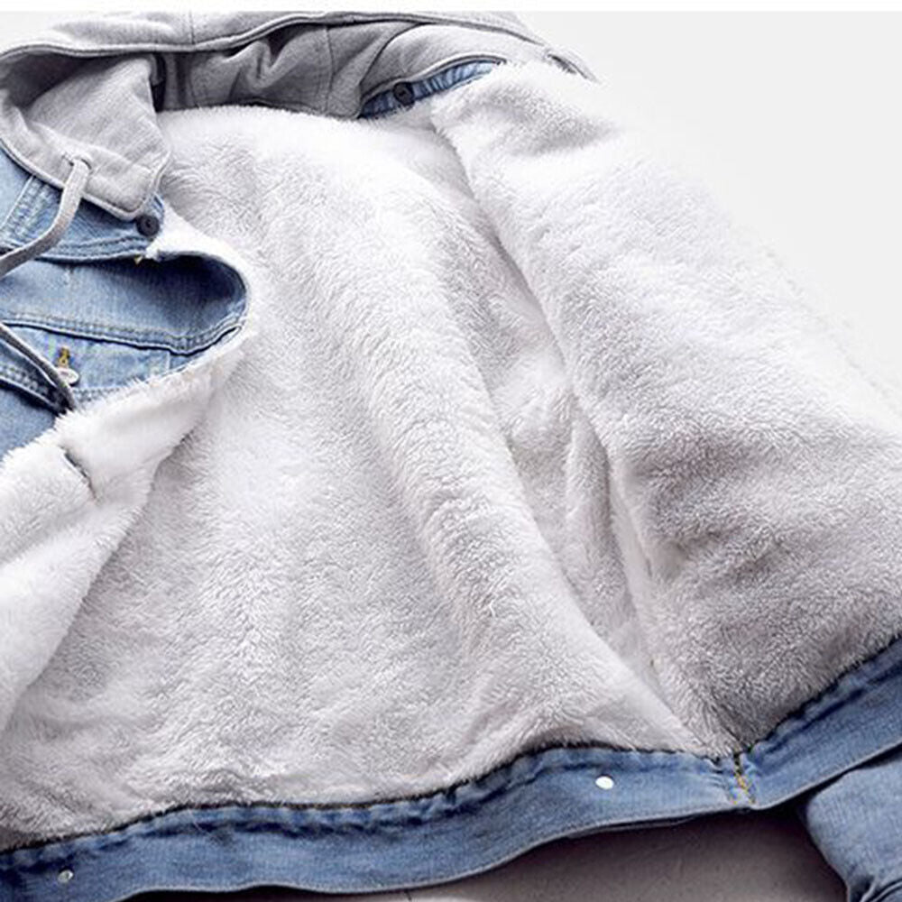 Denimjakke med hætte til kvinder til efteråret