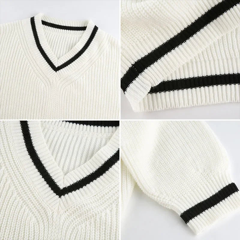 Langærmet vintersweater til kvinder med V-hals - elegance og komfort