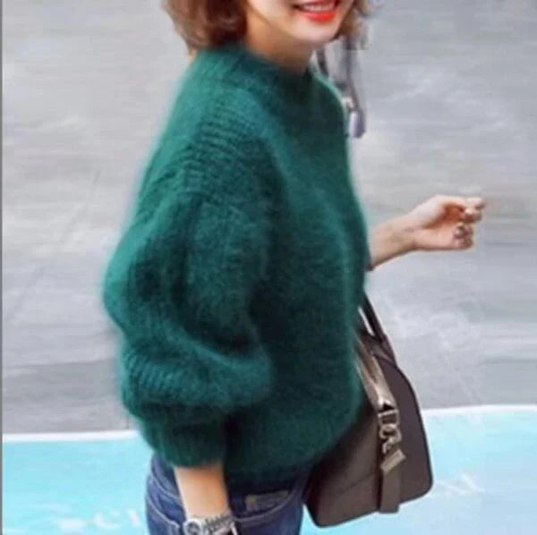 Dames sweater i løs uldstrik - behagelig og elegant med en moderne stil