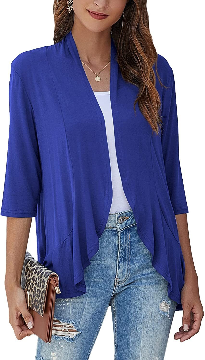 Åben cardigan med drapering til kvinder