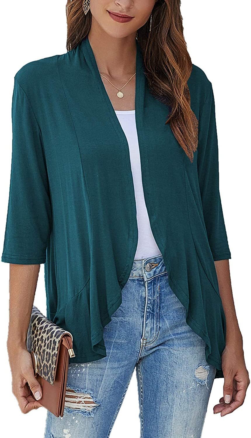 Åben cardigan med drapering til kvinder