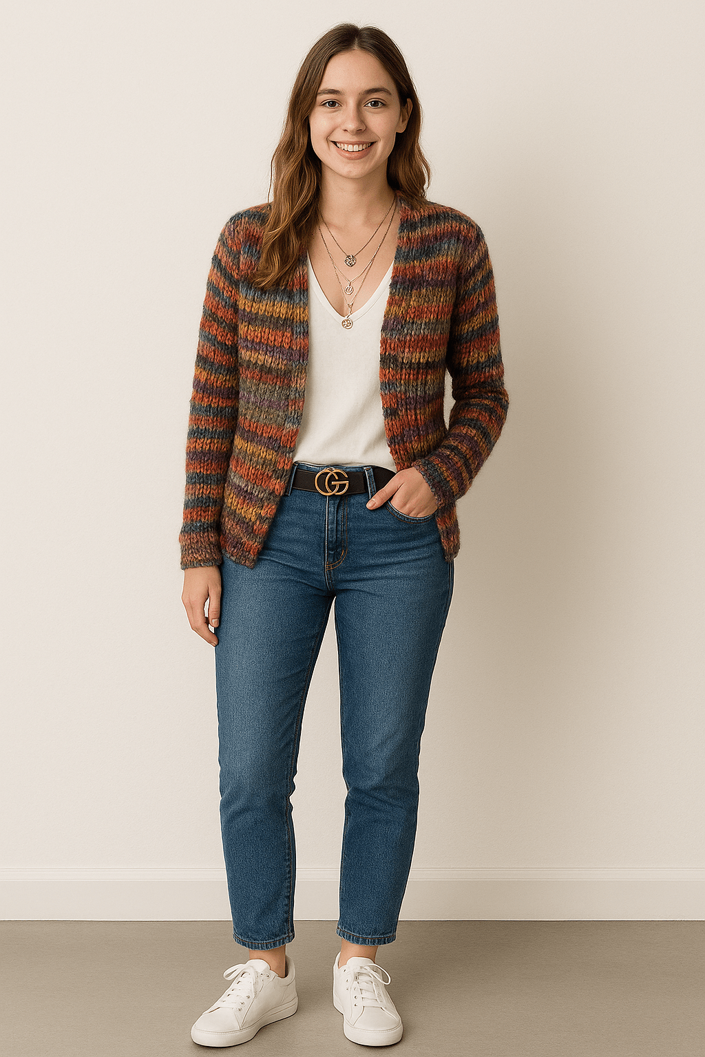 Strikket cardigan til kvinder med åben front