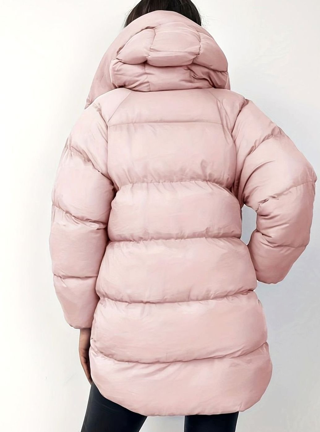Oversized dunjakke til kvinder med lynlås og opretstående krave