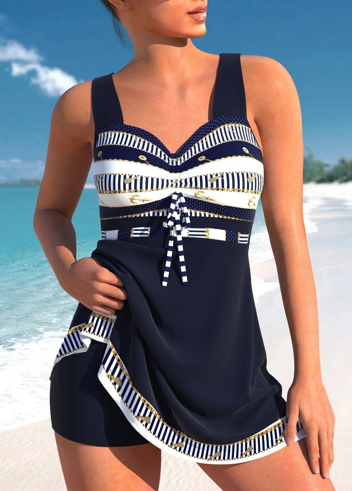 Women's Patterned Tankini Set