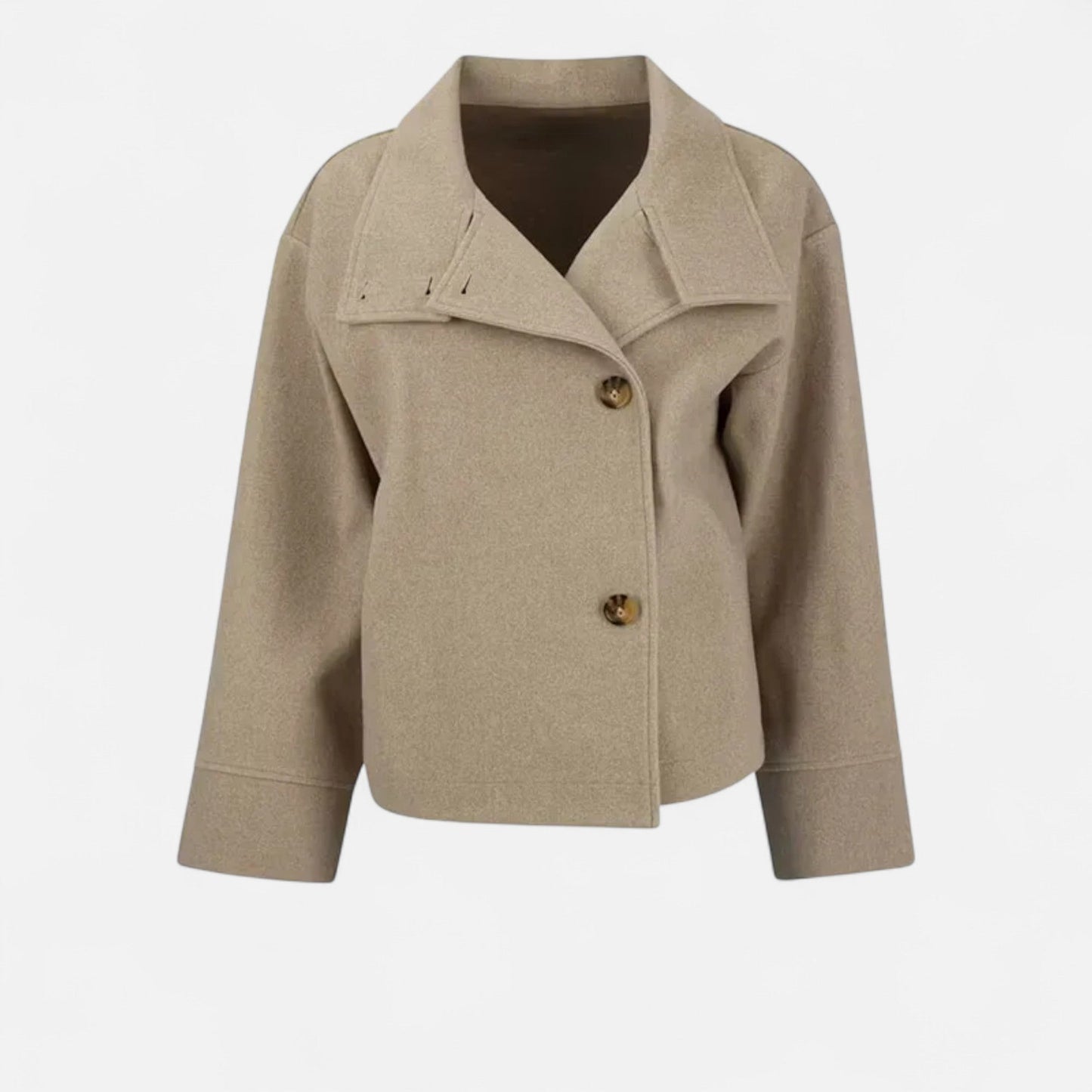 Women's Short Coat with Chic High Collar