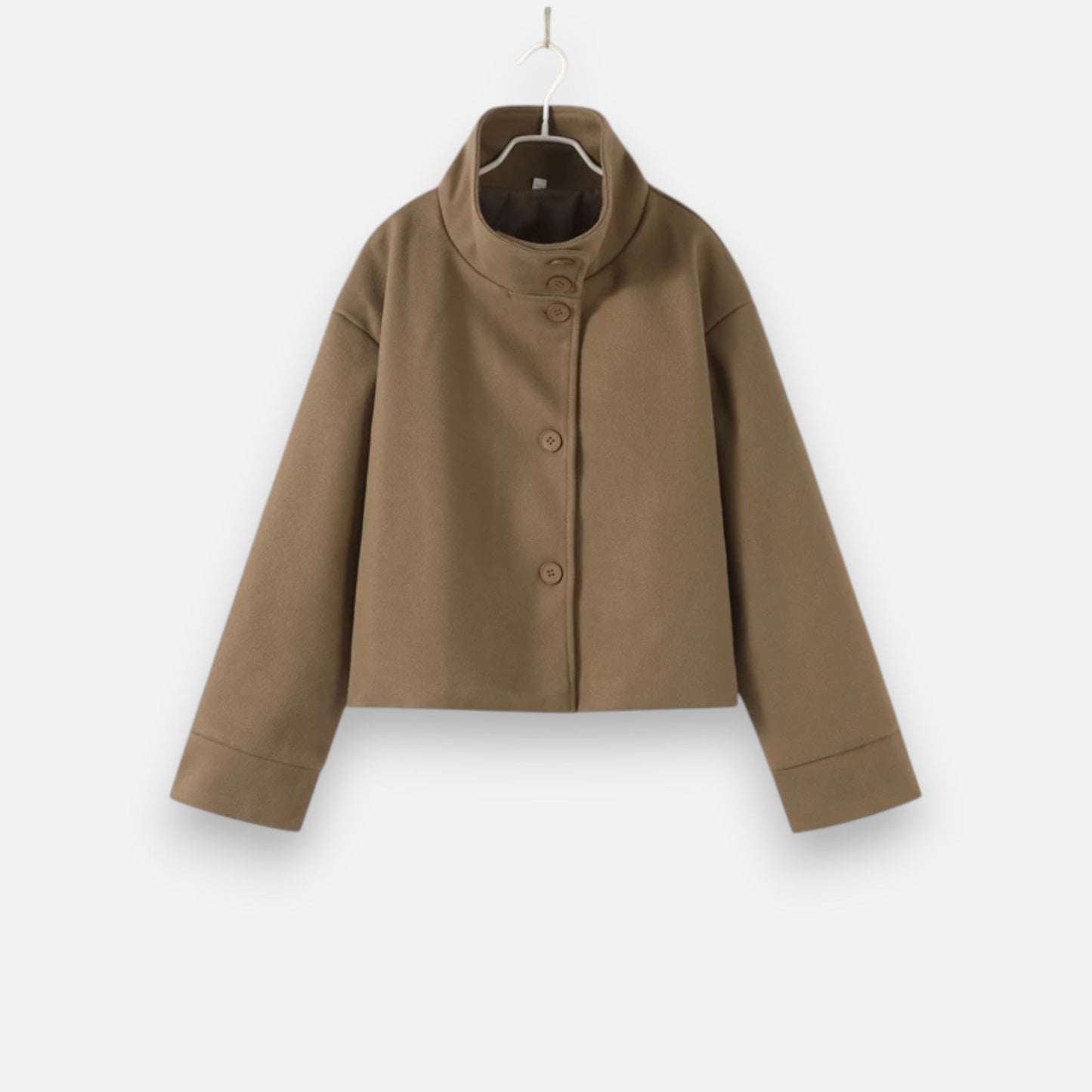 Women's Short Coat with Chic High Collar