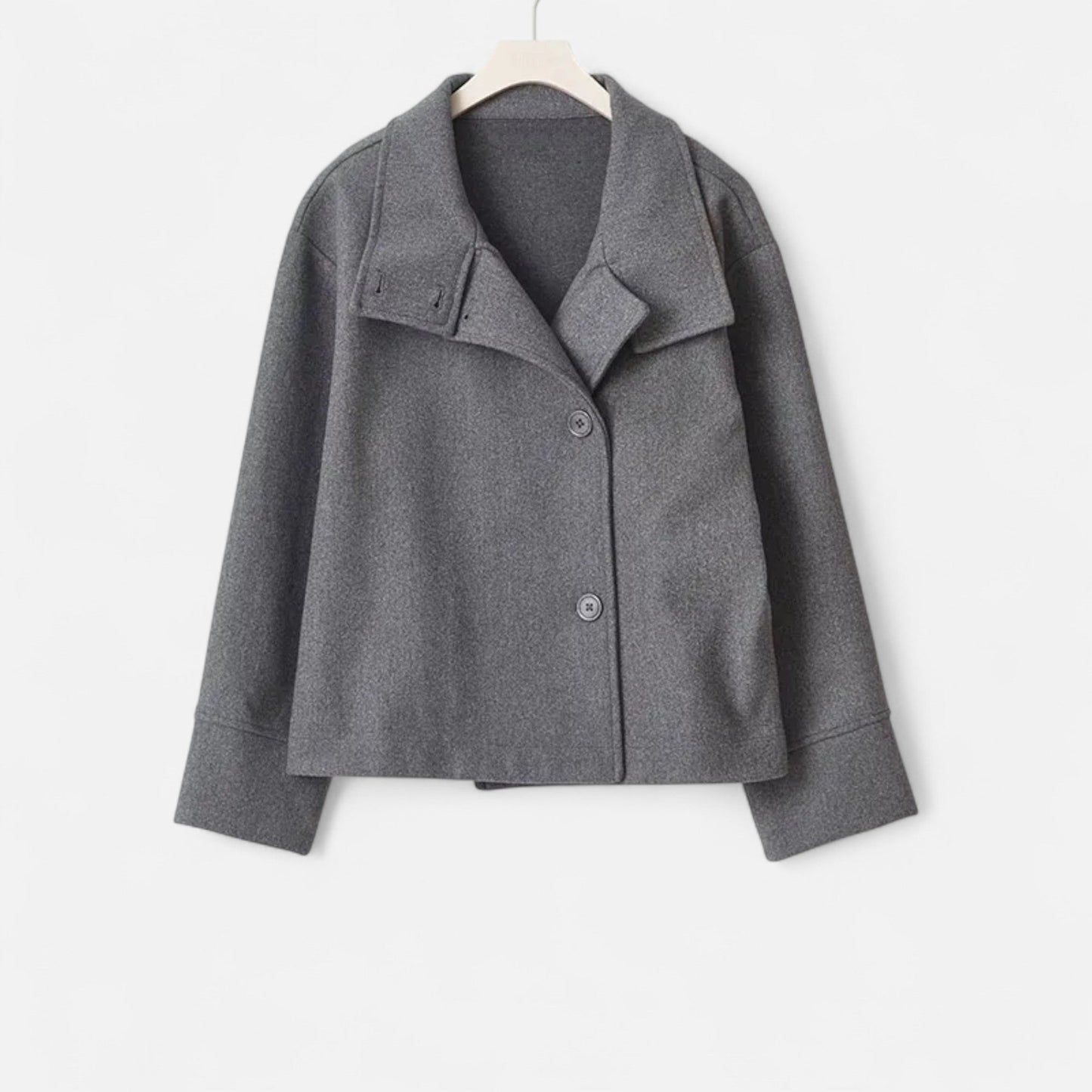 Women's Short Coat with Chic High Collar