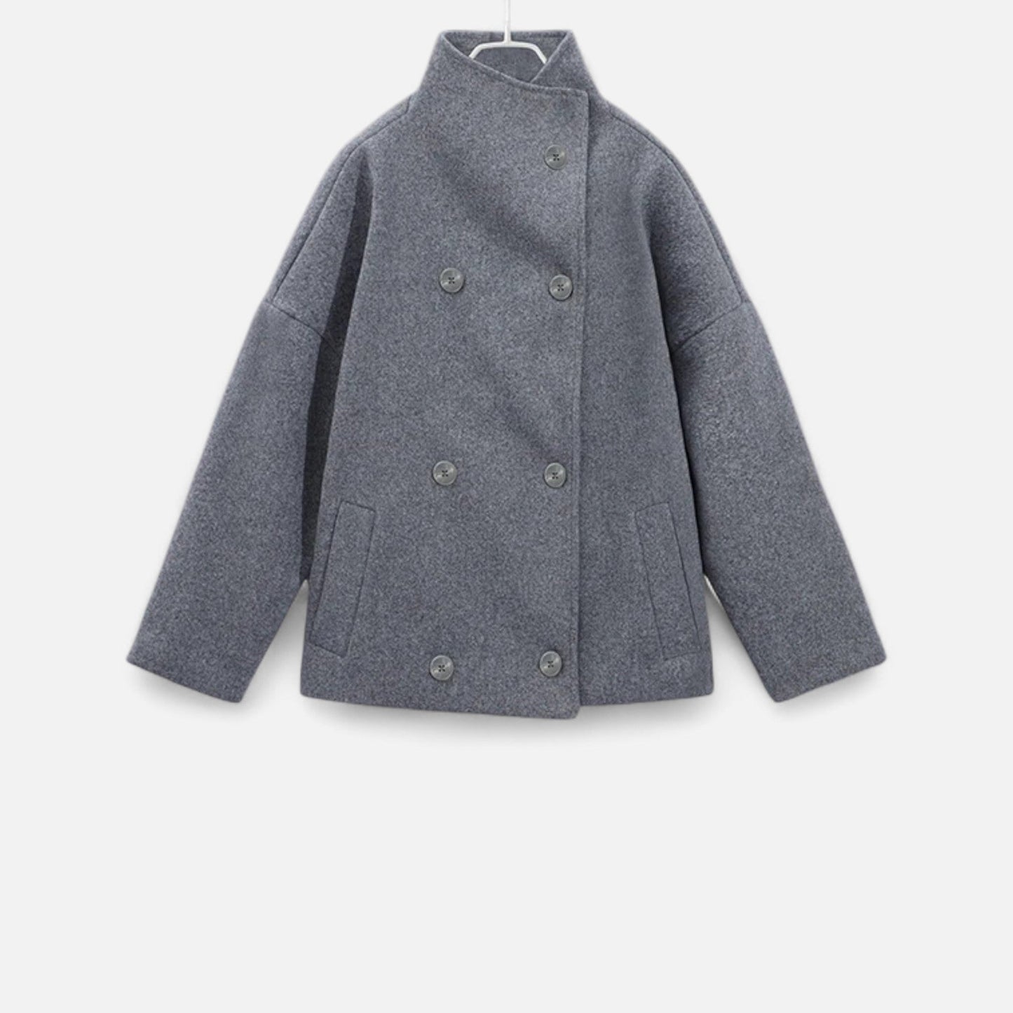 Women's Short Coat with Chic High Collar