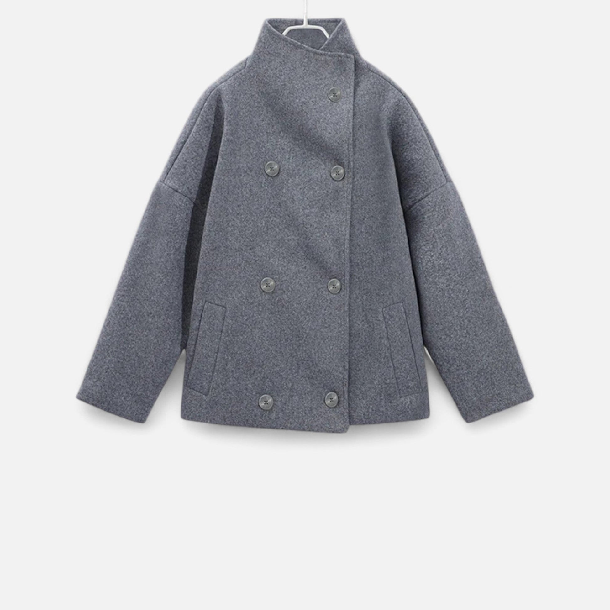 Women's Short Coat with Chic High Collar