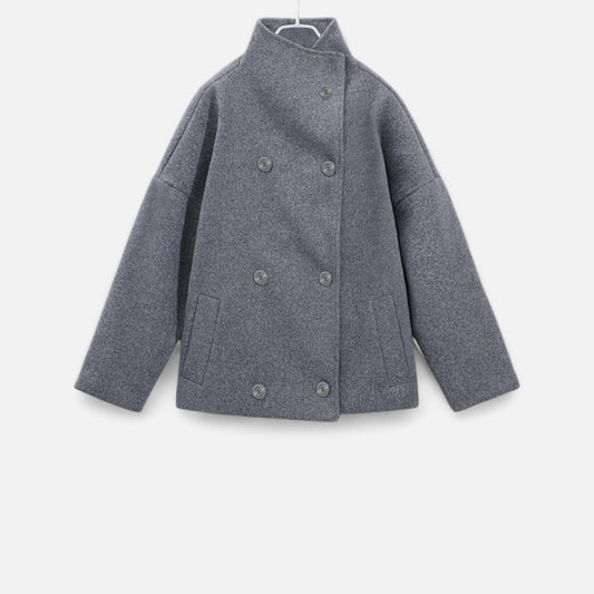 Women's Short Coat with Chic High Collar