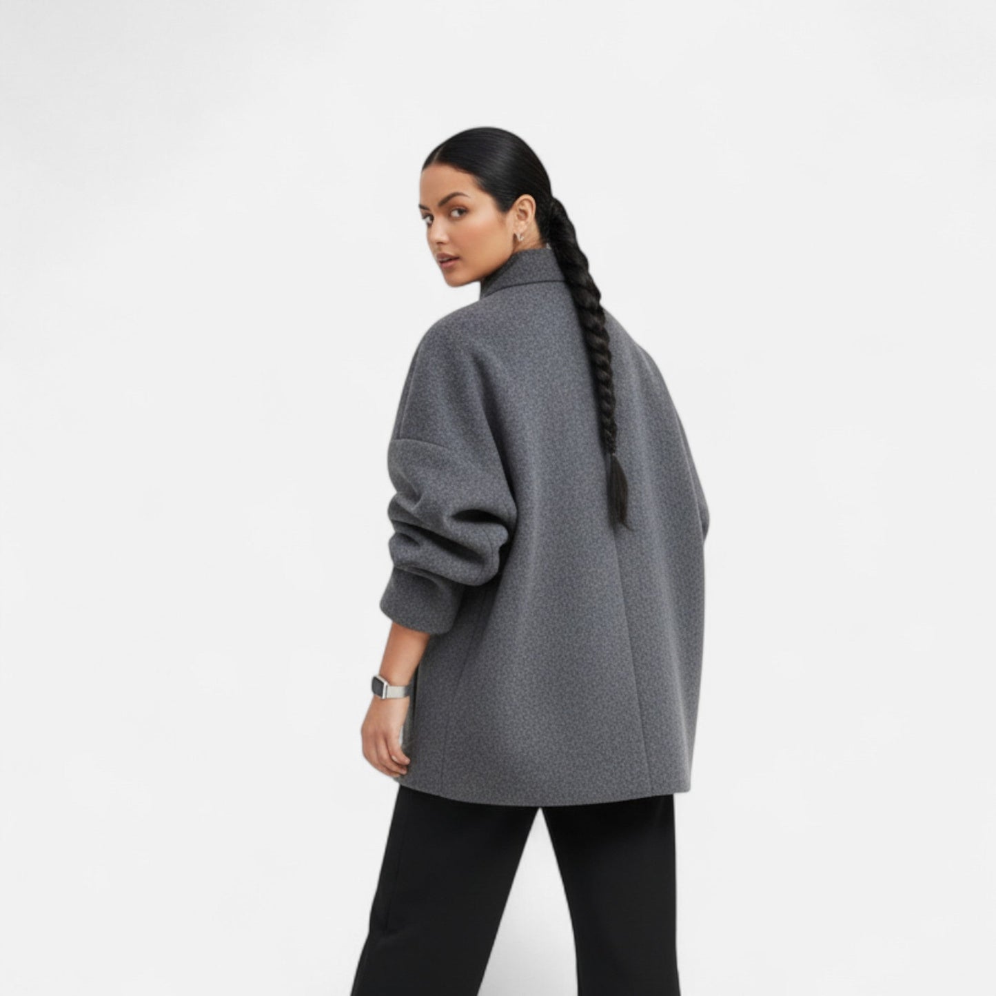 Women's Short Coat with Chic High Collar