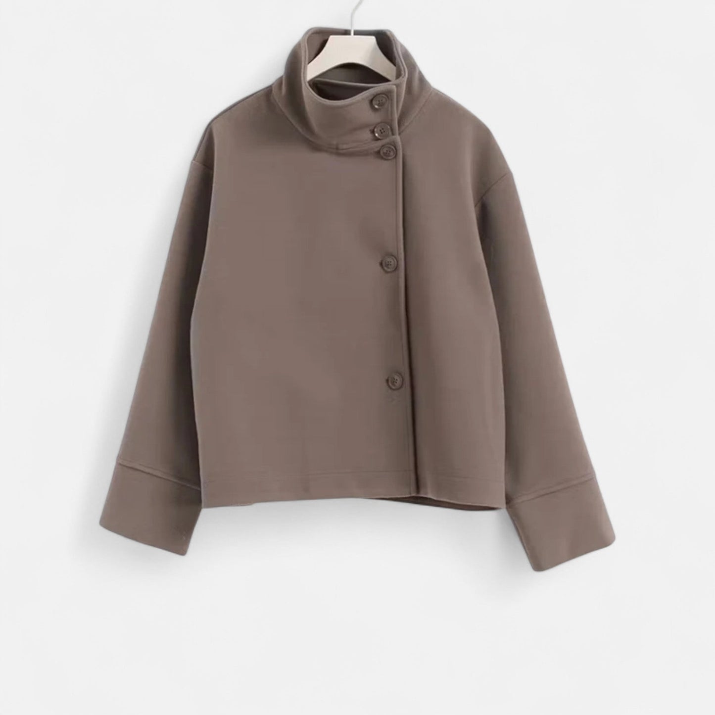 Women's Short Coat with Chic High Collar
