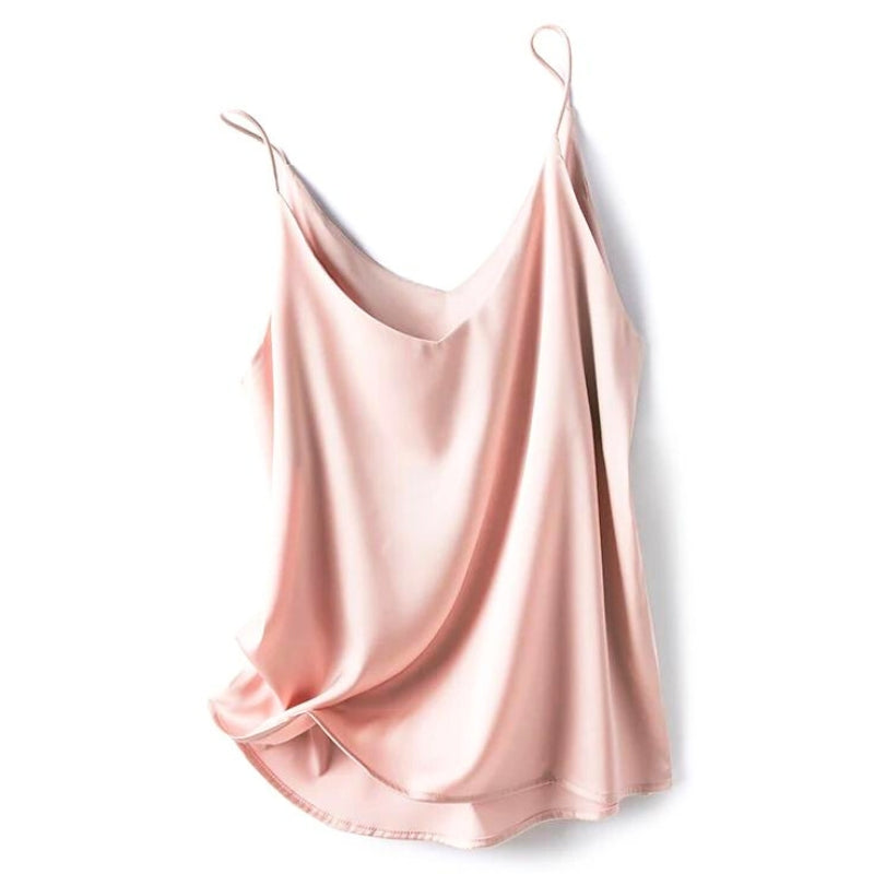 Dámský hedvábně jemný top na ramínka pro elegantní vrstvení