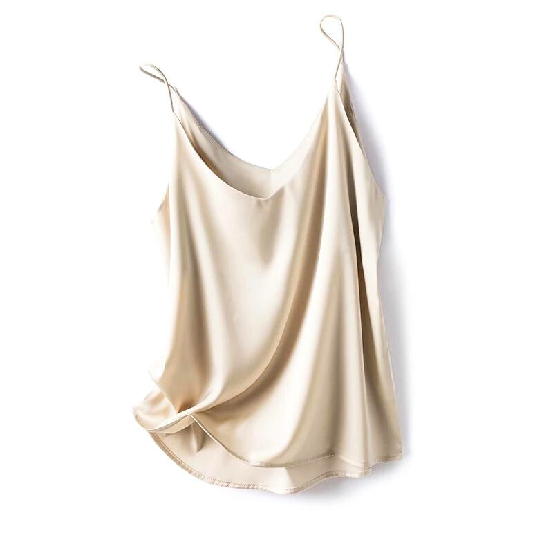 Dámský hedvábně jemný top na ramínka pro elegantní vrstvení