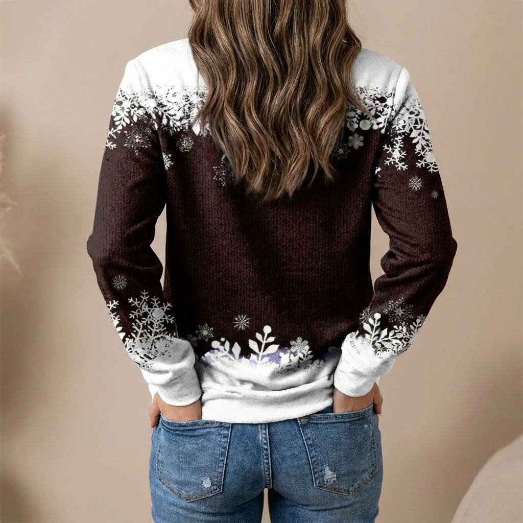 Julesweatshirt med snemand til kvinder