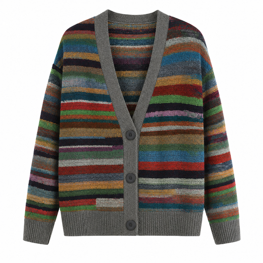 Stribet cardigan til kvinder