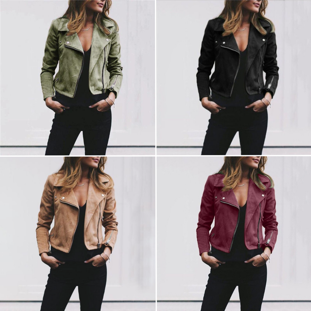 Women's Suede Biker Jacket - Autumn Edition