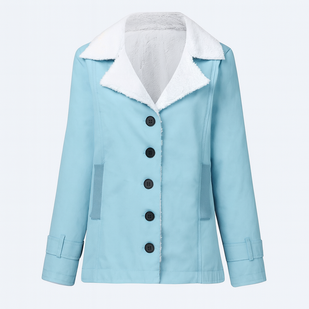 Women's Warm Lined Winter Jacket with Notched Lapels