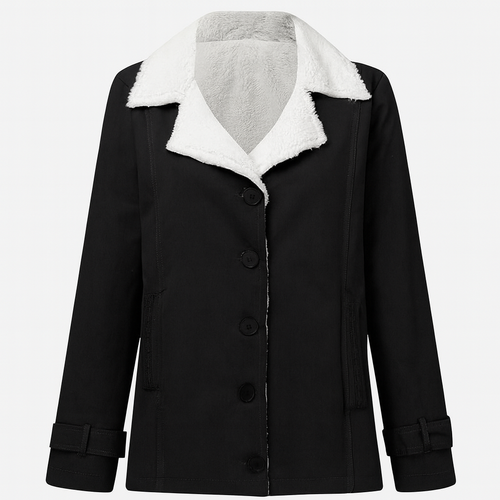 Women's Warm Lined Winter Jacket with Notched Lapels
