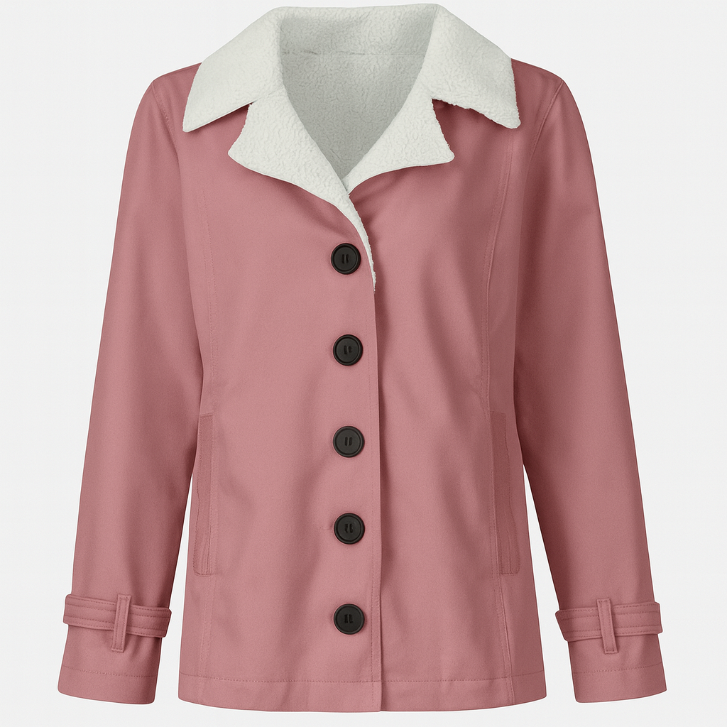 Women's Warm Lined Winter Jacket with Notched Lapels