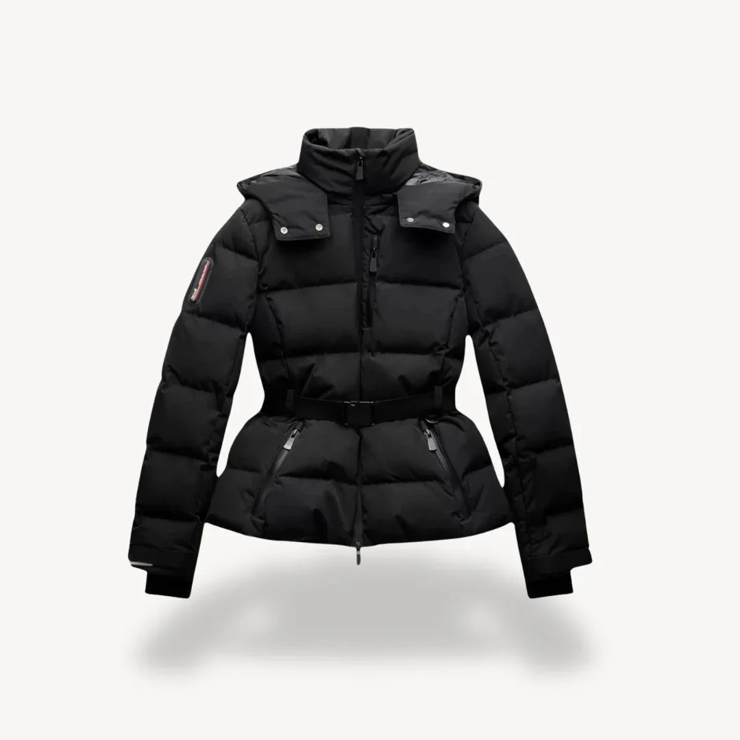 Γυναικείο αδιάβροχο puffer μπουφάν με ζώνη