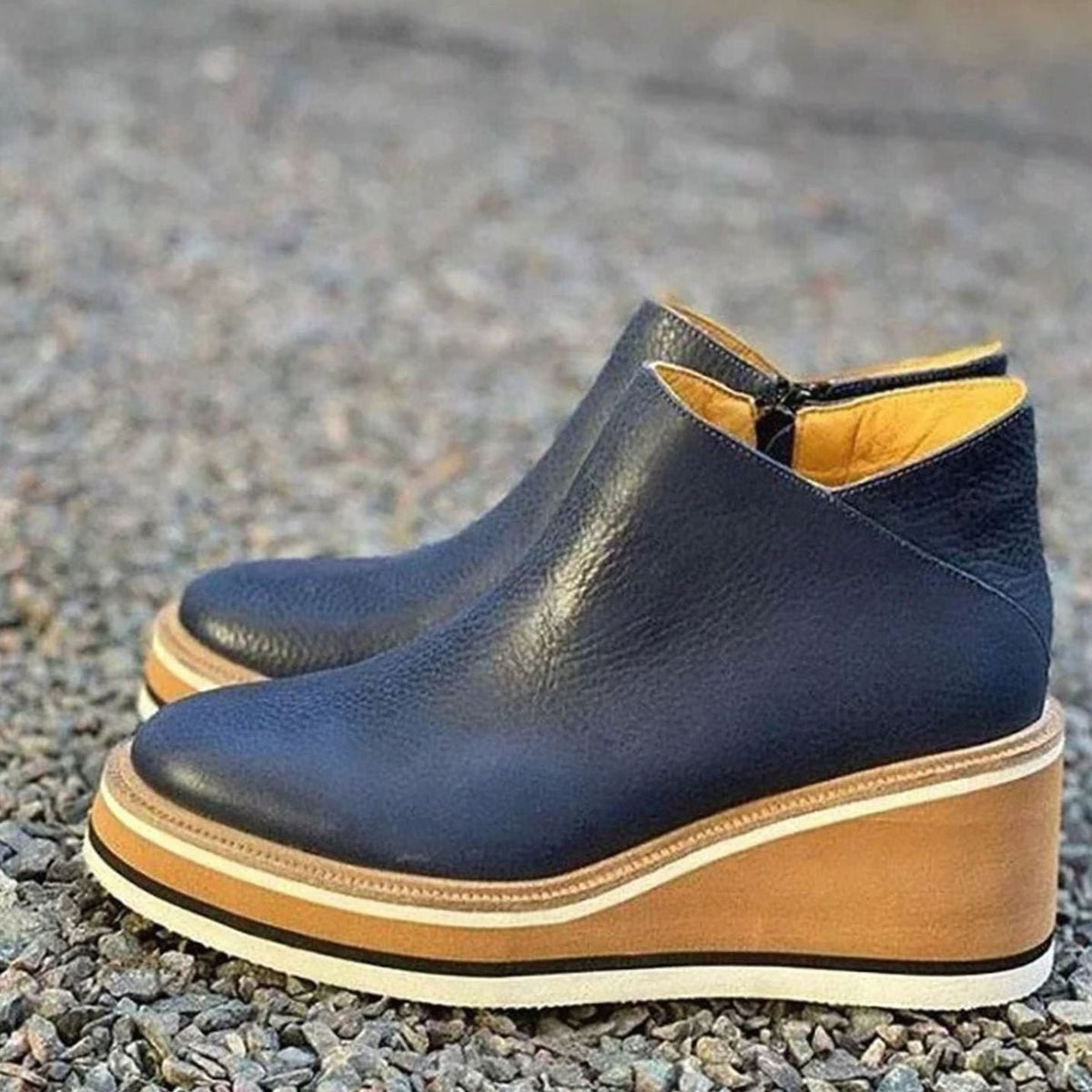 Chelsea-støvler til kvinder med kilehæl og plateau, slip-on